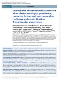 Inconclusive chromosomal assessment after blastocyst biopsy