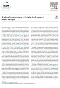 Origins of mosaicism  and criteria for the transfer of mosaic embryos